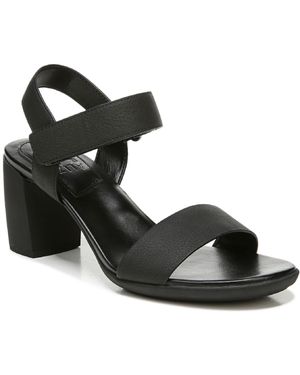 Naturalizer Genn-Trace Faux Leather Ankle Strap Block Heel - Black