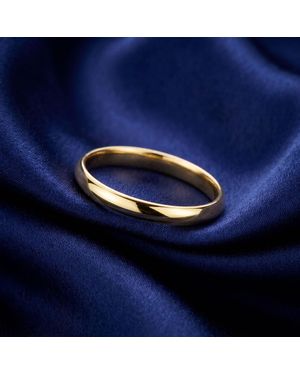 Pompeii3 3Mm Wide High Polished Dome Wedding Band Solid 14K Ring Size Selectable - Blue