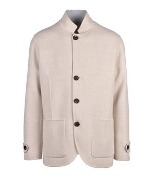 Eleventy Reversible Korean Jacket With Minimalist Design And Versatile Style - Natural