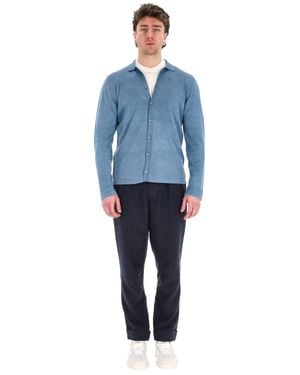 Drumohr Mini Button-Up Shirt For - Blue