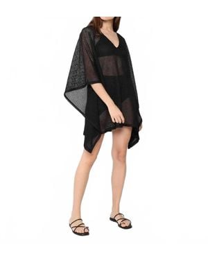 Ripley Rader Fishnet Short Caftan - Black