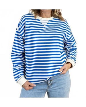 Wishlist Traci Striped Oversized Sweatshirt - Blue