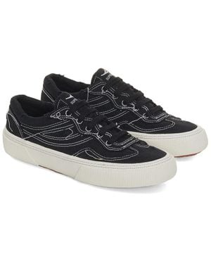 Superga 2941 Revolley Distressed Stone Washed Sneaker - Black