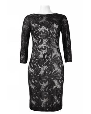 Sue Wong Sequined Mesh Short Dress - Black