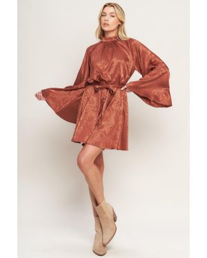TRUEDAMES By Any Means Woven Satin Mini Dress - Red