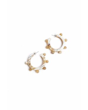 SUNSHINE TIENDA Bead Hoops - Metallic