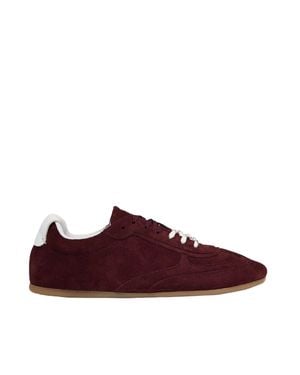 Alohas Tb.24 Burgundy Minimalist Cow Leather Sneakers - Purple