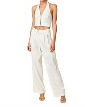 Line & Dot Jane Pinstripe Pant - White