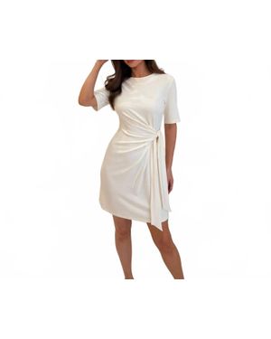 Exquise Velvet K Mini Dress - White