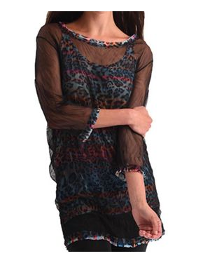 Angel Vibrant Leopard 2 Piece Set - Black