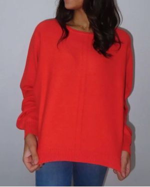 Easel Rayne Crew Sweater - Red
