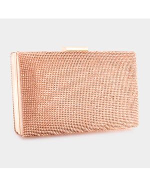 Fashnzfab Shimmery Evening 7.75" X 1.25" X 4.5" Clutch Bag - Pink