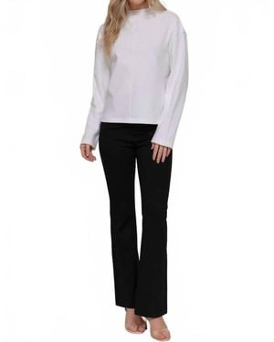 Active Basic Frontier Brushed Rib Mock Neck Western Top - White