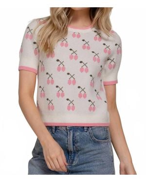 Active Basic Short Sleeve Contrasting Edge Sweater - Multicolor