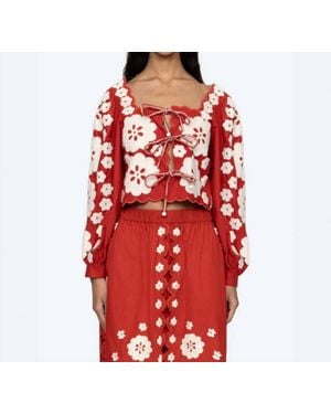 Sea Catrine Long Sleeve Top - Red