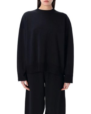 Studio Nicholson Idro Oversized Crew Neck Sweatshirt - Black