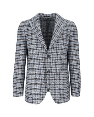 BRERAS Milano Light/ Giacca Uomo Plaid Tailored Blazer - Gray