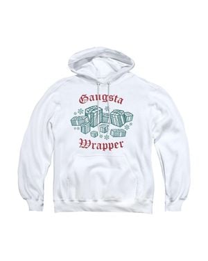 Gildan Gangsta Wrapper This Christmas Adult Pullover Hoodie - White