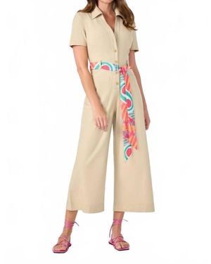 Trina Turk J'Adore V-Neck Jumpsuit - Natural