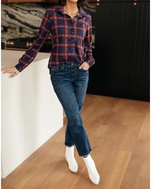 Ninexis Grid Girl Button Down Shirt - Black