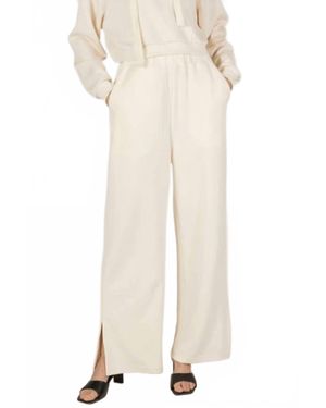Before You Collection Scuba Modal Wide Leg Pants - White