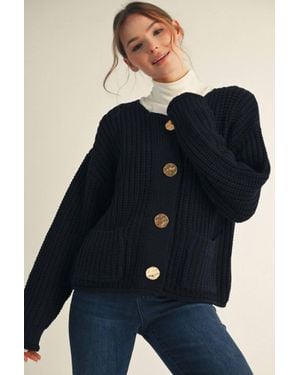 Jodifil Button Sweater Cardigan - Blue