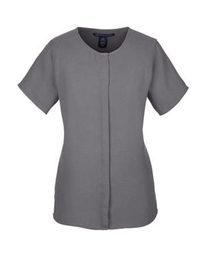 Devon & Jones Perfect Fit Crepe Blouse - Gray