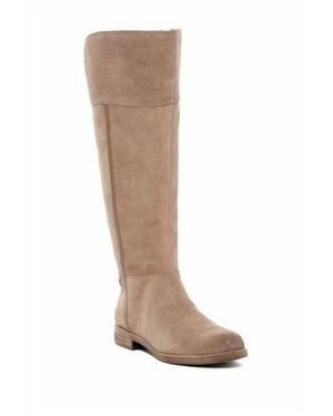 Franco Sarto Caydee Suede Leather Wide Calf Tall Boots - Brown