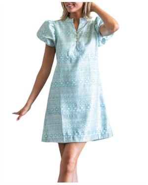 Sail To Sable Button Front Mini Tunic Dress - Blue