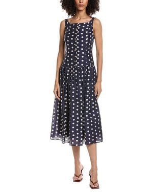 Julia Jordan Baja Linen-Blend Midi Dress - Blue
