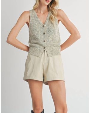 Sadie & Sage Phoenix Tank Vest With Buttons - Natural
