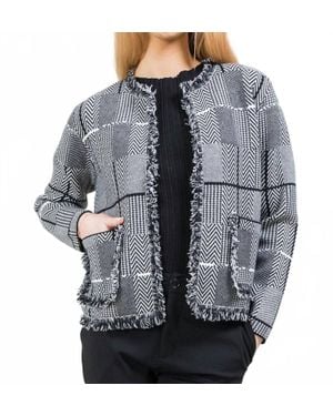 Lisette Audrey Frayed Suit Jacket - Gray