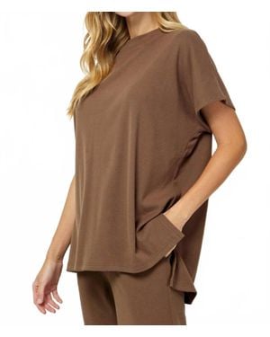 See And Be Seen Daphne's Drop Shoulder Top - Brown