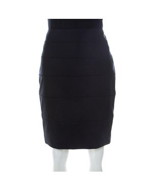 ESCADA Stretch Crepe Paneled Pencil Skirt - Black