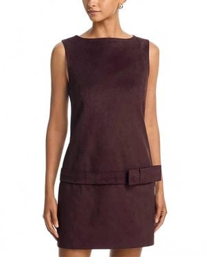 MILLY Fern Faux Suede Mini Dress - Purple