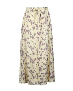 Alysi Long Silk Skirt With Slip - Natural