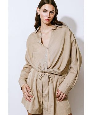 TRUEDAMES Better To Be Sweet Woven Top - Natural