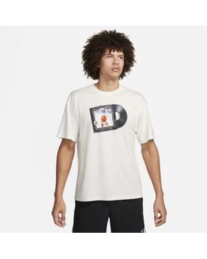 Nike Max90 Basketball T-Shirt Graphic Print Cotton Loose Fit Srt697 - White