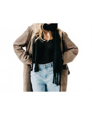 Pretty Simple Twyla Twisted Tassel Scarf - Black