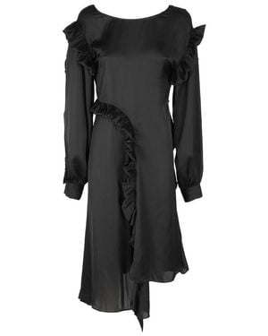 Remain Light Satin Draped Dress - Black