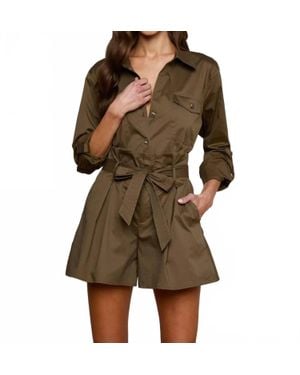 L'Agence Pearson Button Front Blouse - Brown
