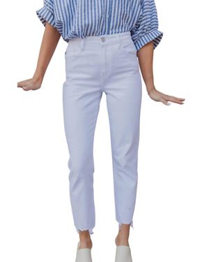 Kancan Rebecca Denim Fray Straight Leg Jeans - Blue