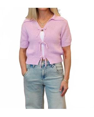 DELUC Paros Short Sleeve Cardigan - Blue