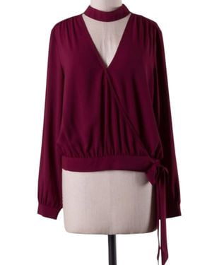 Naked Zebra Wrap Top With Choker - Purple