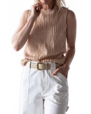 Alysi Maglia Textured Knit Top - Brown