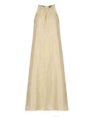 PESERICO AUREA Golden Ramie And Viscose Dress - Natural