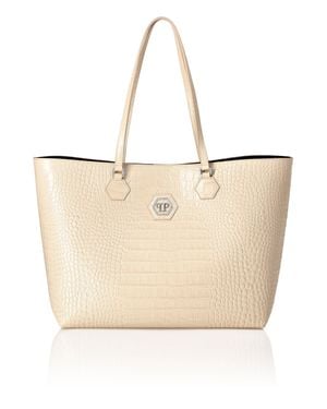Philipp Plein Shopper Bag Crystal Skull - Natural