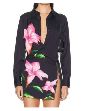 Rococo Sand Satin Lycra Shirt - Black