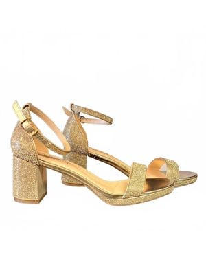 De Blossom Collection Nelly Platform Heels - Metallic