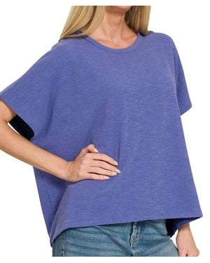 Zenana Oversized Slub Tee - Blue